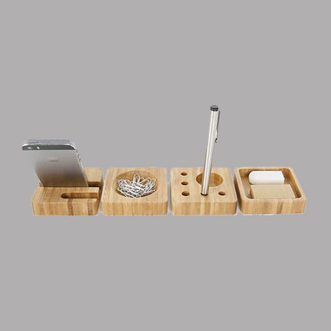 Bamboo Styled Office Desk Organizer