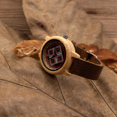 Women Elegant Bamboo Wristwatch