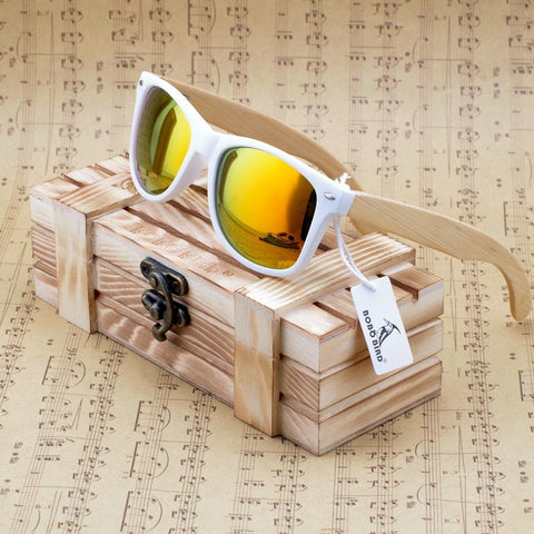 Coating Frame Bamboo Sunglasses