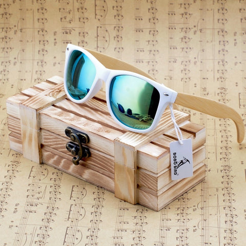 Coating Frame Bamboo Sunglasses