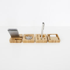 Bamboo Styled Office Desk Organizer