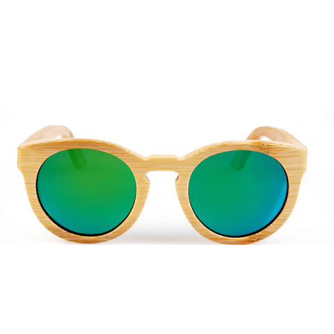 Round Designed Bamboo Sunglasses