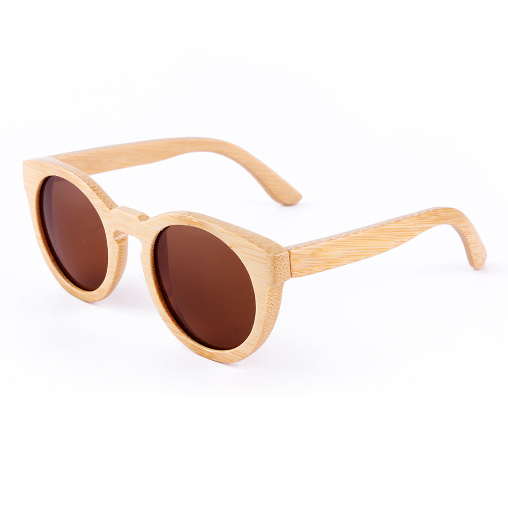Round Designed Bamboo Sunglasses