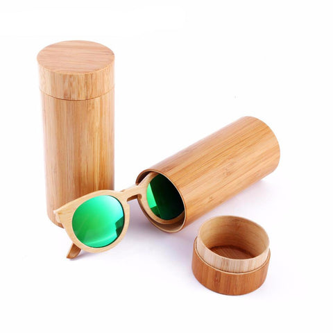 Round Designed Bamboo Sunglasses