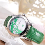 Green Bamboo Women Wristwatch