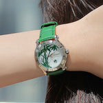 Green Bamboo Women Wristwatch