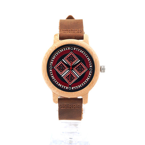 Women Elegant Bamboo Wristwatch