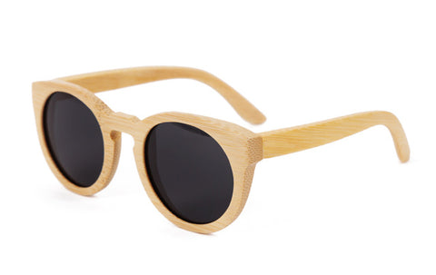 Round Designed Bamboo Sunglasses