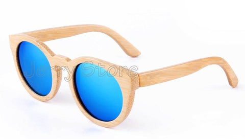 Round Designed Bamboo Sunglasses