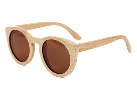 Round Designed Bamboo Sunglasses