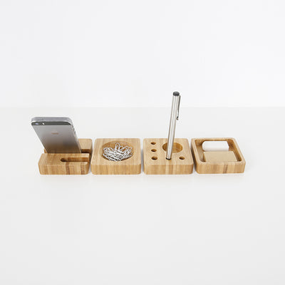 Bamboo Styled Office Desk Organizer